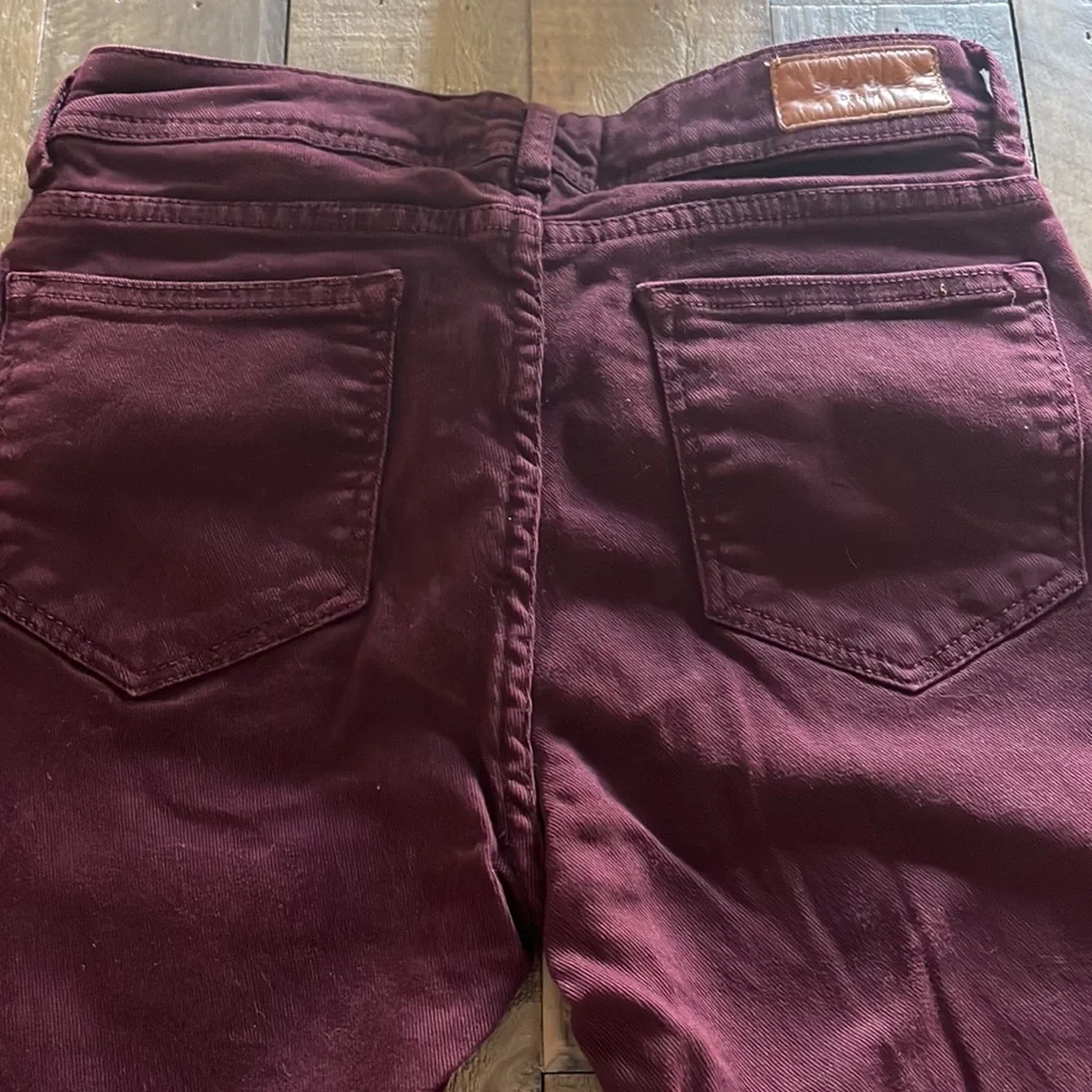 Sézane - excellent condition ankle length burgundy jeans size 27 but fit like 25 - Picture 10 of 15